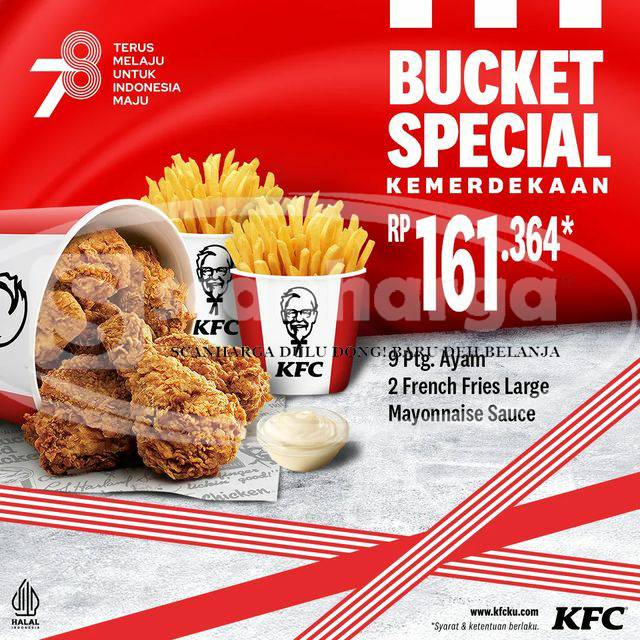 Promo KFC BUCKET SPESIAL keMERDEKAan hanya Rp. 161.364